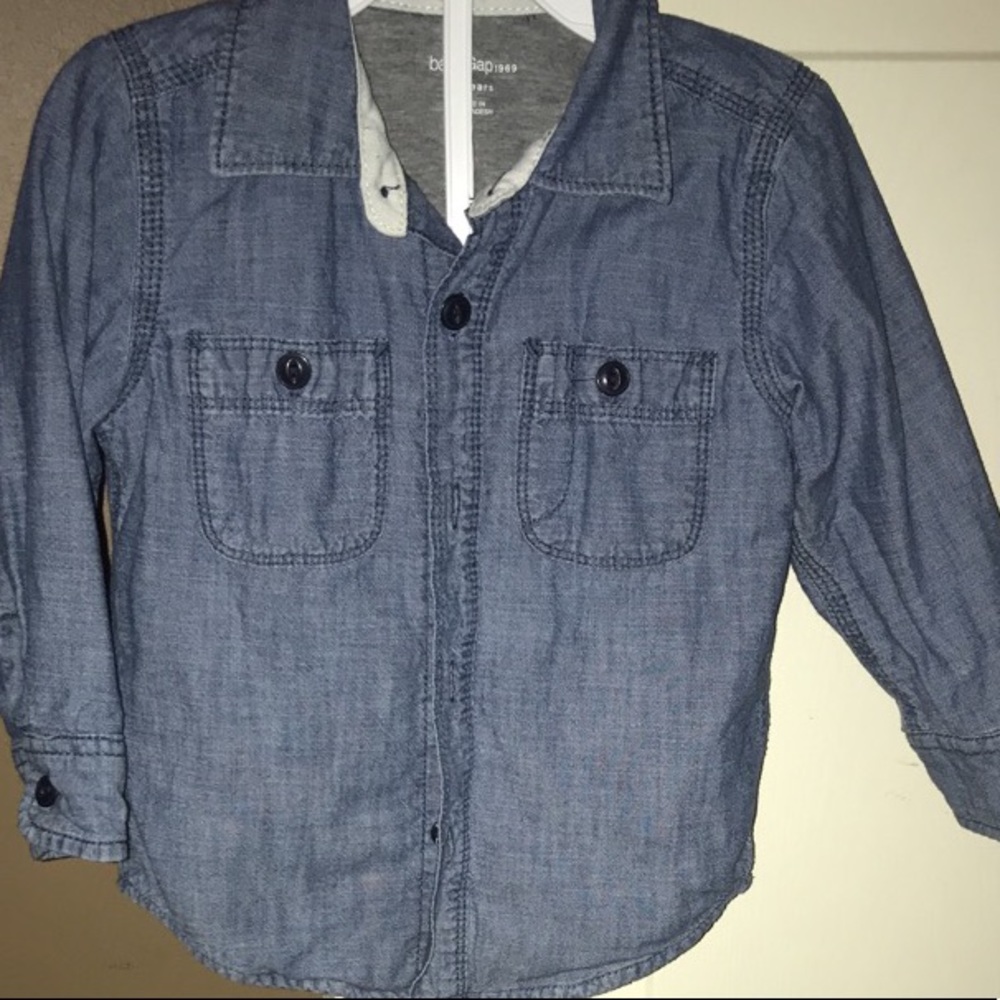 Toddler denim lined button down